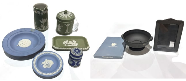 A group of Wedgwood jasper and black basalt