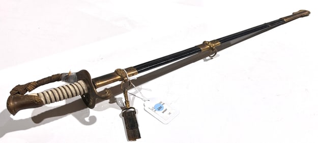 A US Navy officer's ceremonial dress sword and scabbard