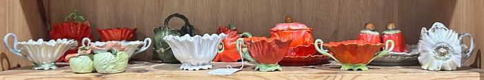 A collection of mainly Royal Bayreuth porcelain in the form of poppies