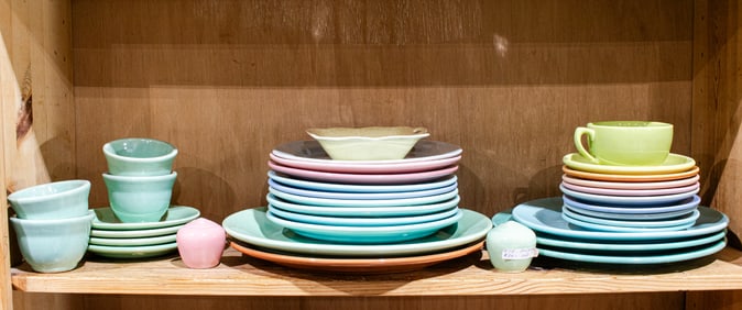 A group of mainly Bauer ware ceramics