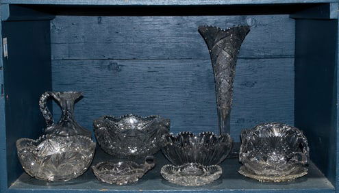 A collection of mainly American Brilliant cut glass