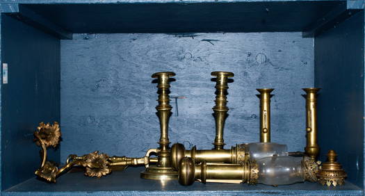 A group of brass candlesticks and sconces (1 of 1)