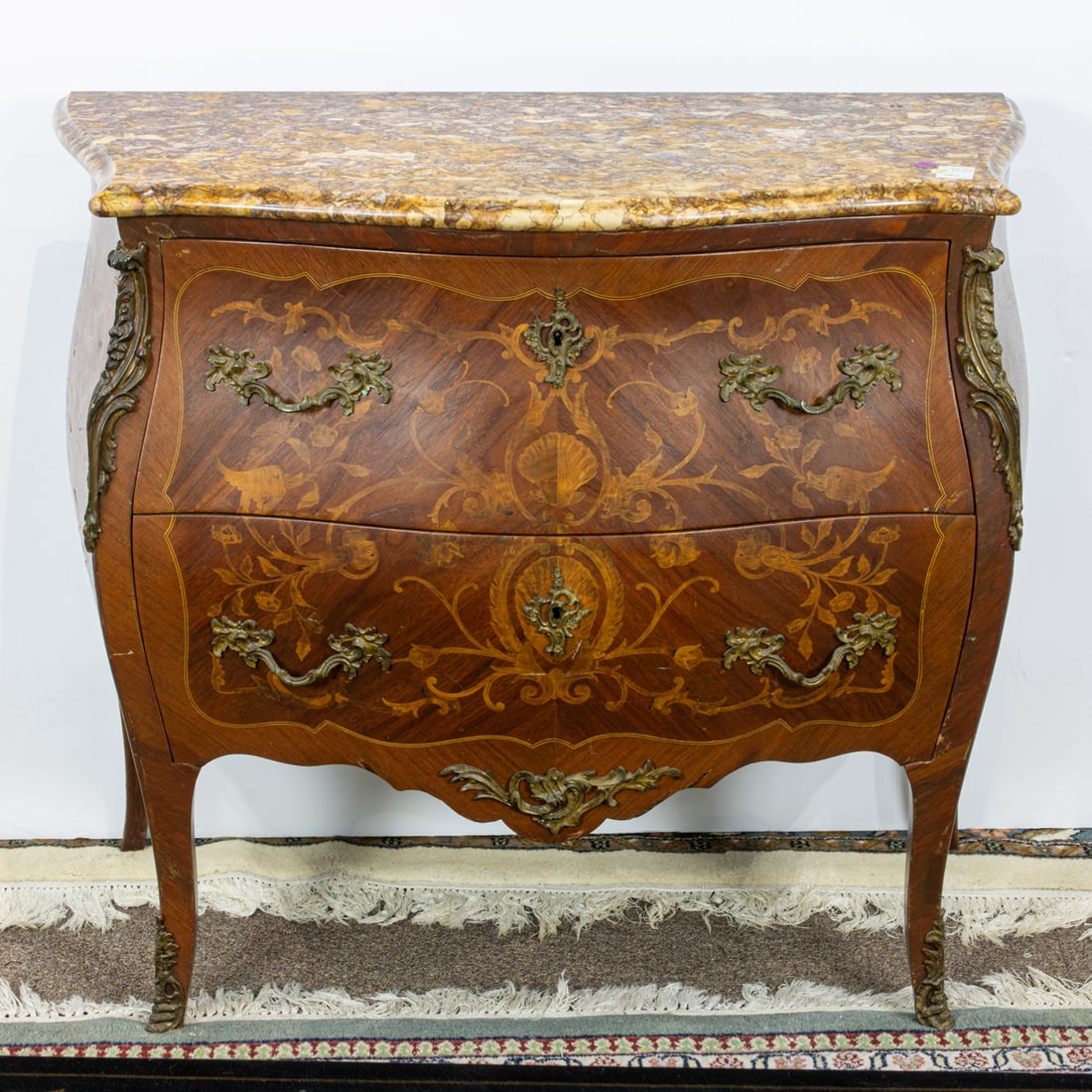 A French Louis XV marquetry decorated commode (1 of 4)