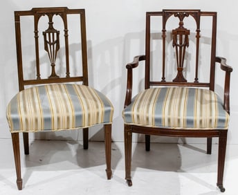 A pair of Sheraton style dining chairs