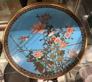 A pair of Japanese cloisonne chargers