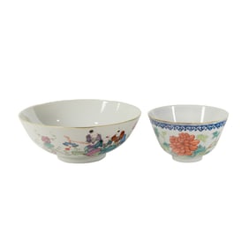 (lot of 2) Chinese famille rose bowls
