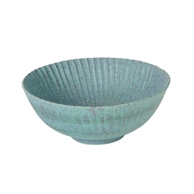 A Chinese Robin's egg glazed 'chrysanthemum' bowl