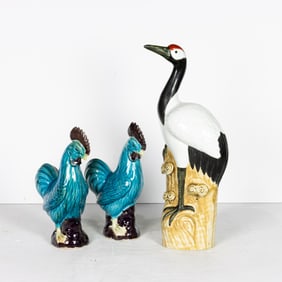 (lot of 3) Chinese glazed birds