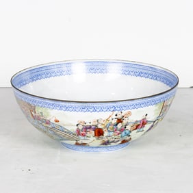 A Chinese famille rose eggshell porcelain 'hundred children' bowl