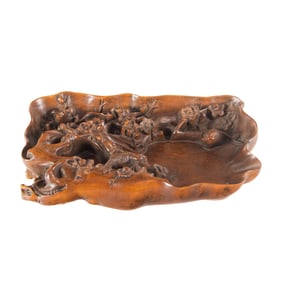 A Chinese box wood brush washer
