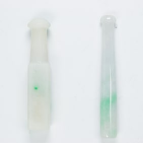 (lot of 2) Chinese jadeite cigarette holders