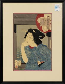 (lot of 2) Japanese wood block prints (1 of 2)