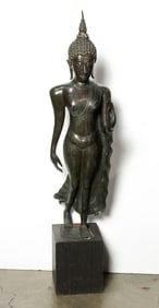 A Thai bronze standing Buddha