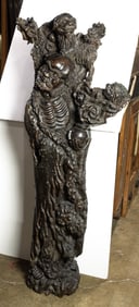 A Chinese root wood carving of Bodhidharma