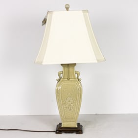 A Chinese celadon glazed vase as a lamp