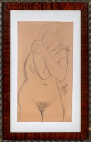 Attributed to Leonard Tsuguharu Foujita (Japanese-French, 1886-1968), Nude