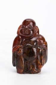 Chinese Carved Amber Statue of Buddha