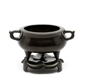 Chinese Bronze Censer on Stand, Xuande Mark