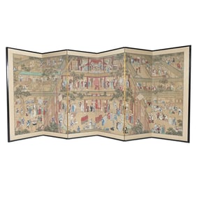 Guo Ziyi (691-781), Figure, Folded Screen of Six, Qing Dynasty