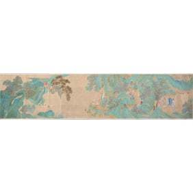 Attibuted to Wan Shouqi (1603-1652) - Chinese Landscape Scroll with Figures