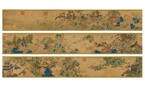 Attributed to Qiu Ying (MIng Dynasty) - Large Chinese Hand Scroll of Beauties