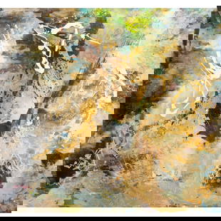 Painting, Cora Cohen: Cora Cohen (American, 1943-2023) "The Heart Strong Core," 1993, acrylic, polyurethane, pastel, graphite, and copper on linen, signed, titled, and inscribed verso, gallery label (Jason McCoy, New York,