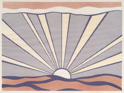 Print, Roy Lichtenstein: Roy Lichtenstein (American, 1923-1997), "Sunrise," 1965, offset lithograph in colors, pencil signed lower right, printed by Graphic Industries, Inc. (New York, NY), published by Leo Castelli Gallery (