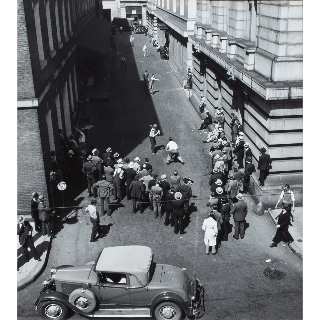 Photograph, John Gutmann: John Gutmann (American/German, 1905-1998), "Lunch Hour, San Francisco," 1934, gelatin silver print, likely later printing, image: 11.5"h x 10"w, overall (with frame): 23.75"h x 20.75"w. Provenance: Co