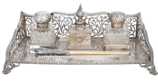 A large English Joseph Rodgers sterling standish