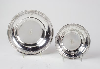 Two Art Deco sterling bowls