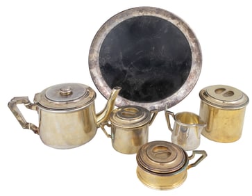 A French Gustave Keller silver gilt hot beverage service