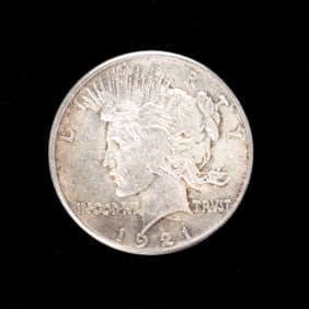 1921 Peace dollar AU+
