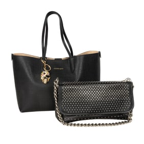 A McQueen tote and Marc by Marc Jacobs handbag