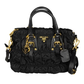 A Prada 'Tessuto Gaufre' black nylon handbag