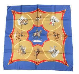 A Hermes silk carre 90cm scarf: Le General L'Hotte designed by Jean de Fougerolle