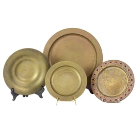 Four Tiffany gilt bronze dishes