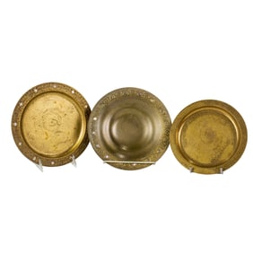 Three Tiffany gilt bronze dishes