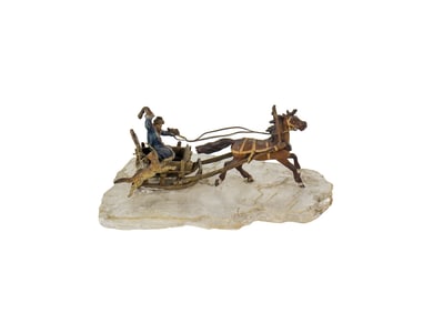 A Vienna cold painted bronze group of a Russian troika, Stefan Buchinger