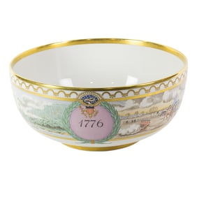 A Royal Copenhagen porcelain 'The American Revolution' limited edition punch bowl