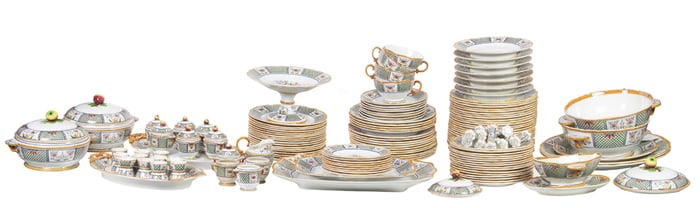 A large French faience dinner service, early 20th century