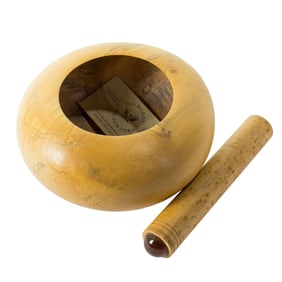 A Dale Bush turned wood bowl and kaleidoscope