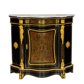 A French Louis XVI style gilt bronze mounted salon cabinet after Andre-Charles Boulle