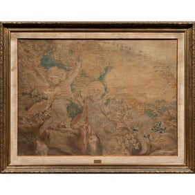 A French tapestry fragment: L'Amour Oiseleur