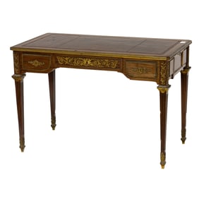 A French Louis XVI style writing desk or bureau plat