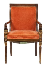 A Regency style parcel gilt armchair