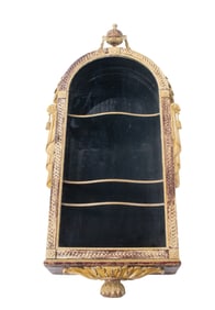 A Neo Grec polychrome and gilt wall vitrine, circa 1760