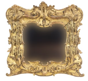 A Rococo giltwood mirror