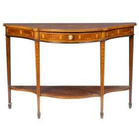 An Edwardian inlaid console table