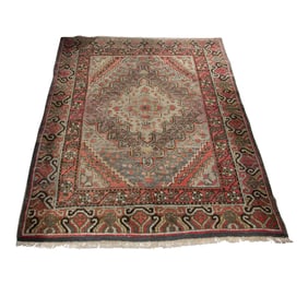 A Chinese Sin JIang woolen diamond shape design rug