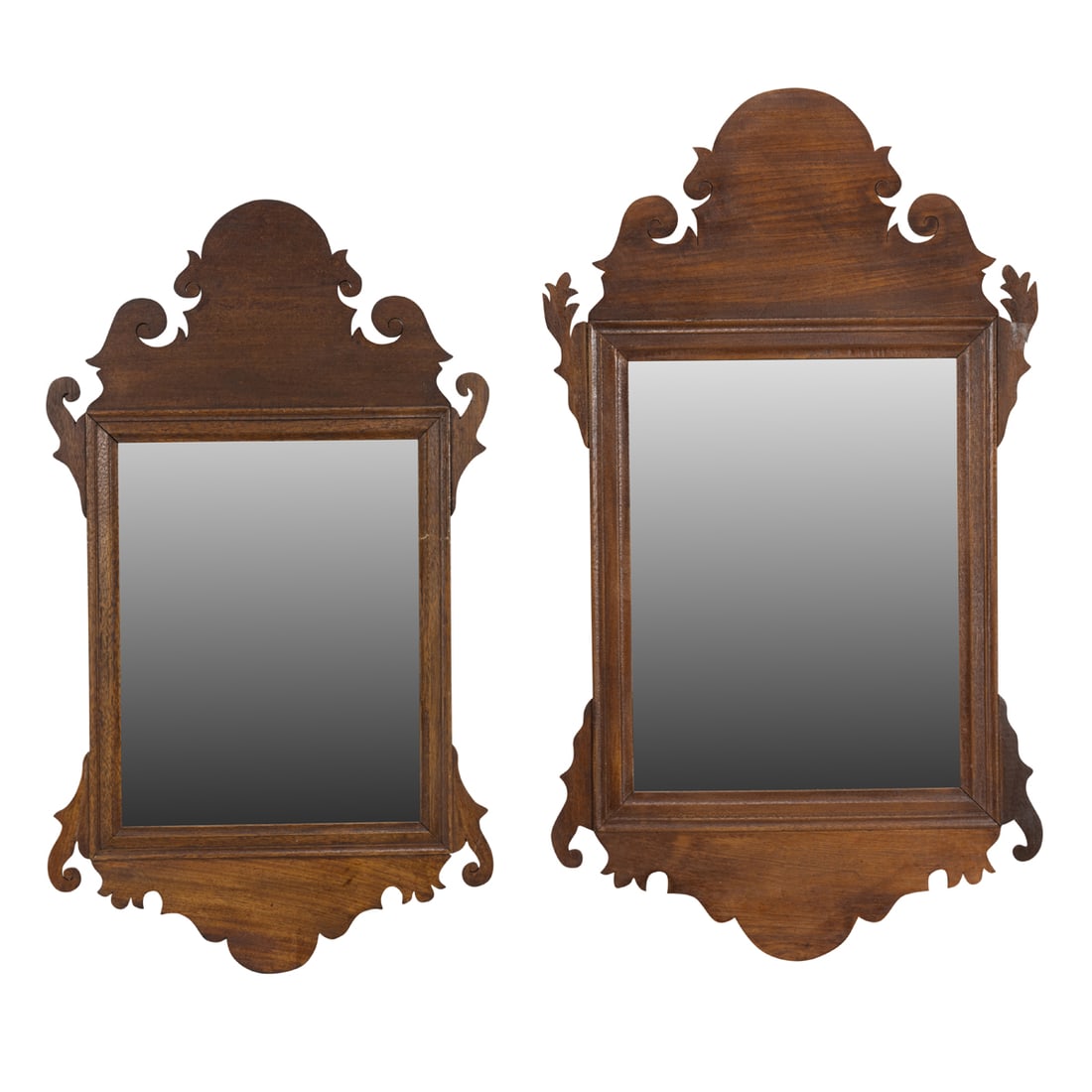 Two diminutive Chippendale mirrors: Two diminutive Chippendale mirrors, greatest 23.5" x 13.5". Provenance of one: Early American Antiques, Camarillo, California, June 2003